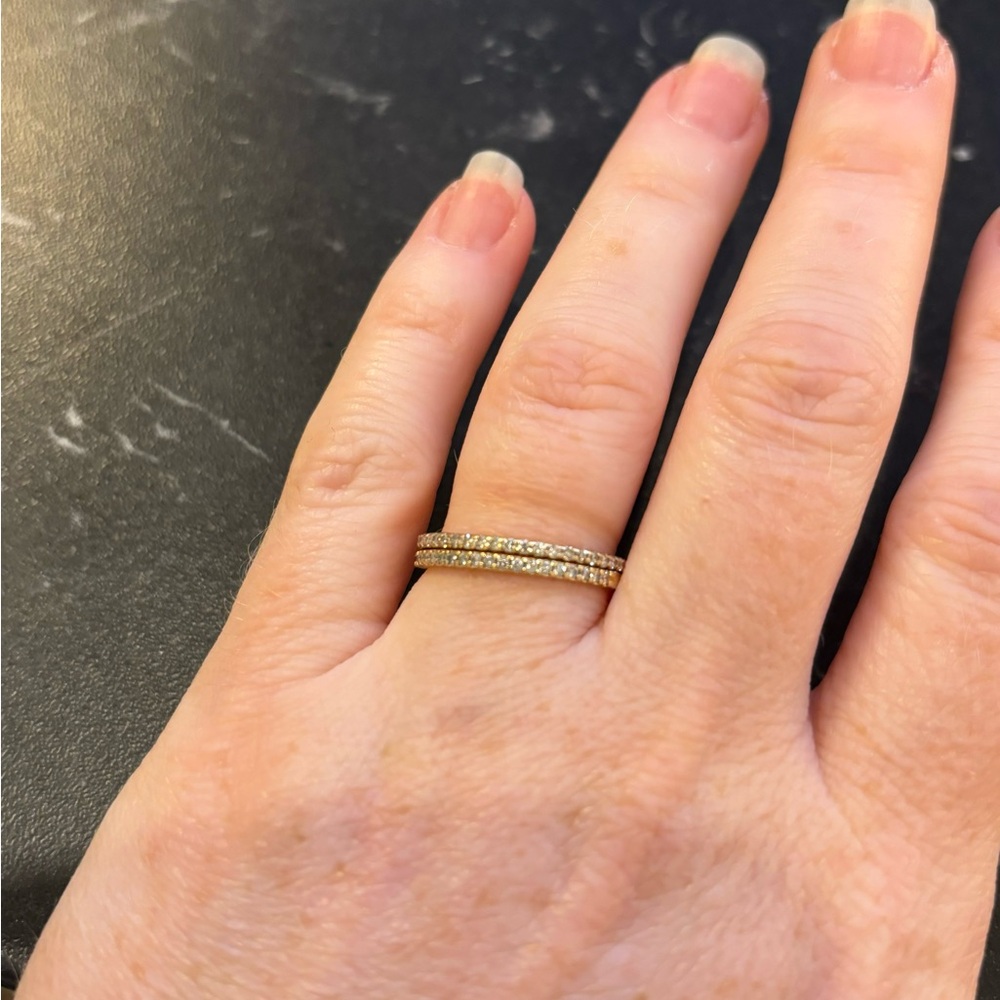 14k Diamond Half Eternity Band Pair Bands